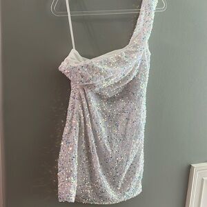 White One Shoulder Homecoming Dress